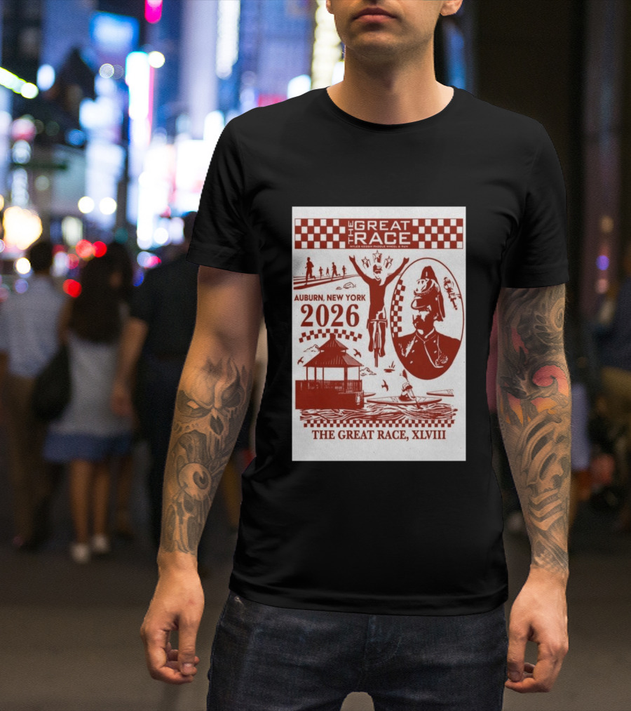The Great Race Auburn New York 2026 XLVIII Miles Keuka Paddle Wheel Run T-Shirt