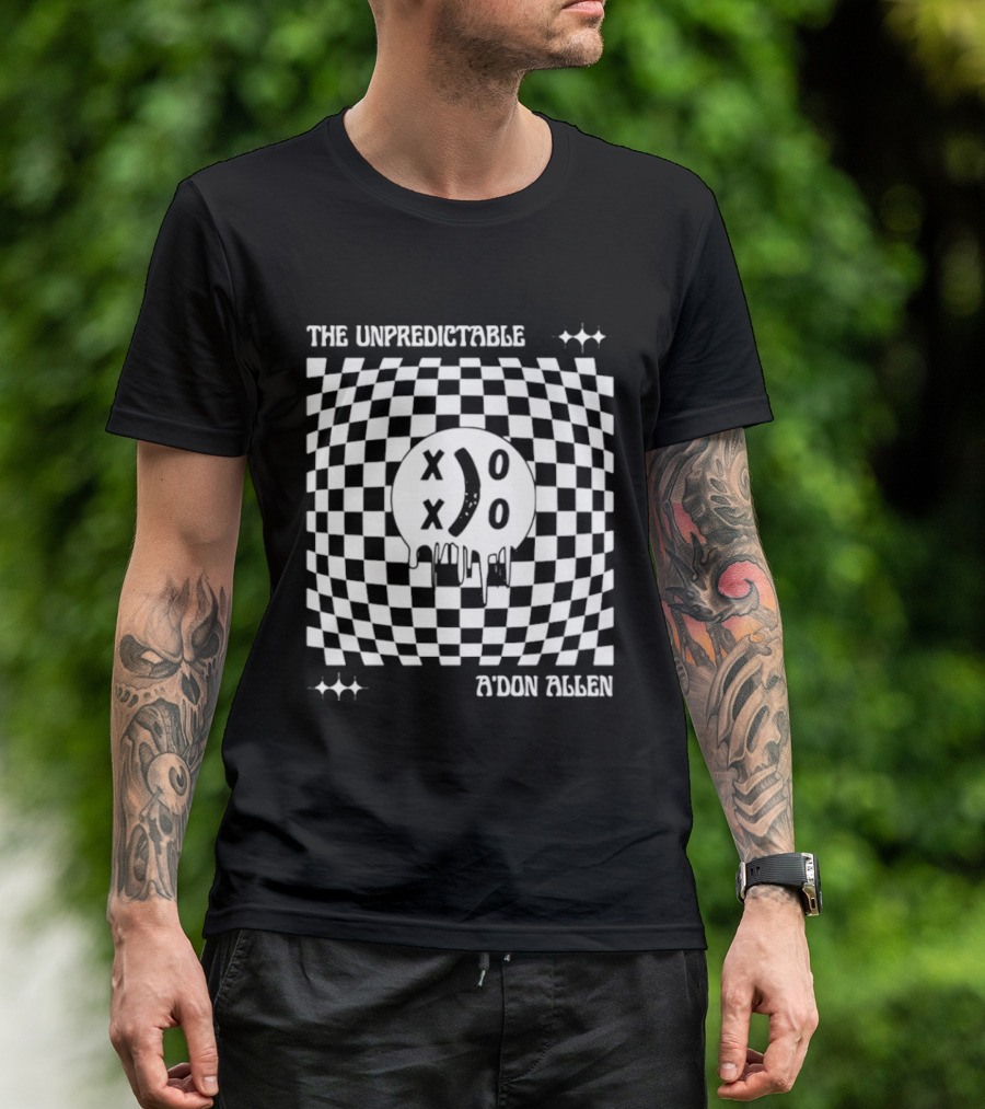 The Unpredictable A'don Allen XOXO Checkered Smiley Face T-Shirt