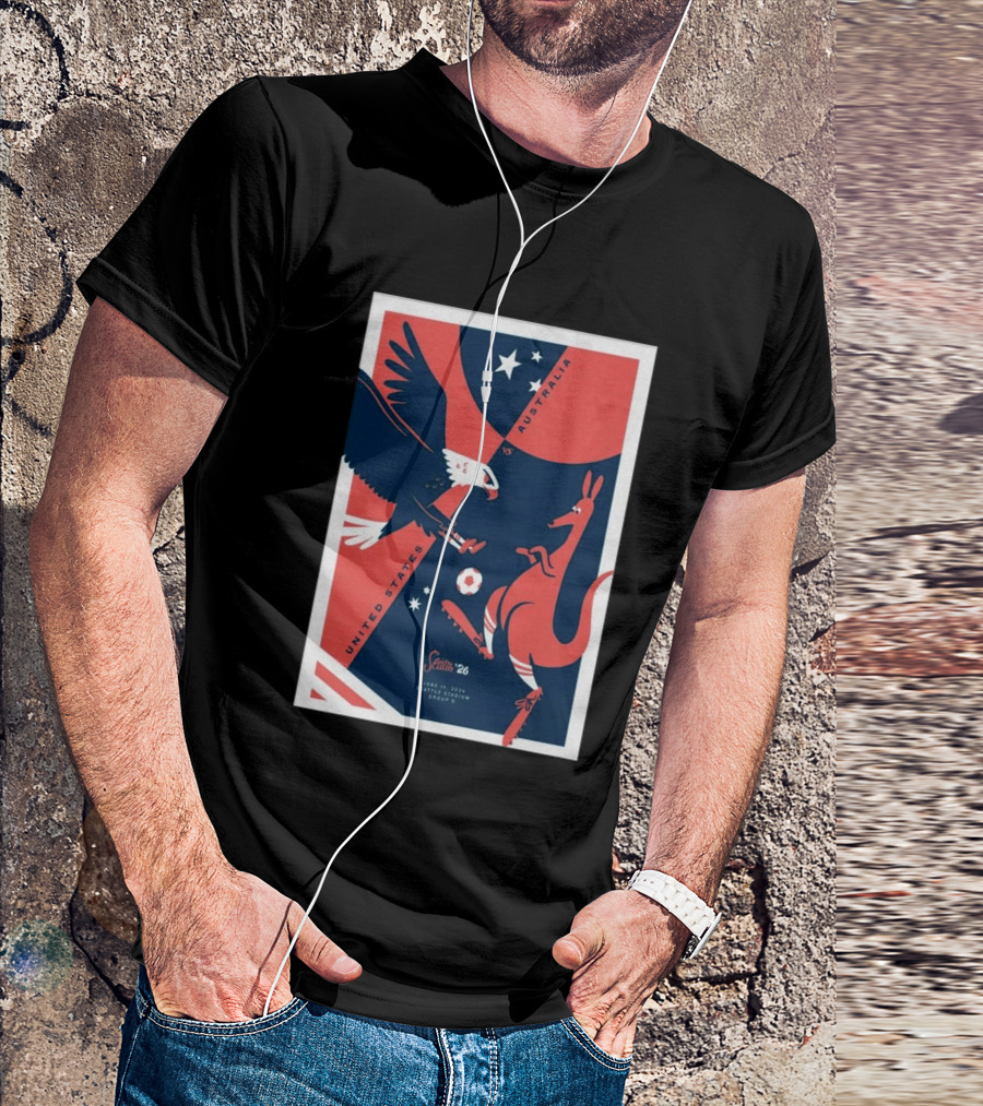 United States Vs Australia June 19 2026 Seattle Stadium Soccer Match T-Shirt