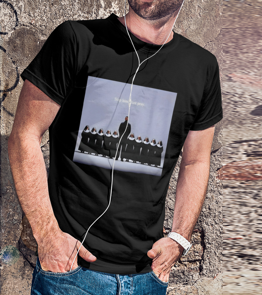 Wemby And The Nuns San Antonio Spurs Basketball Stop Him Just Pray T-Shirt