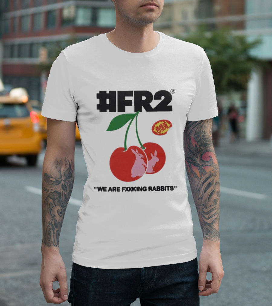 FR2 Cherry Rabbits "We Are Fxxking Rabbits" Red T-Shirt