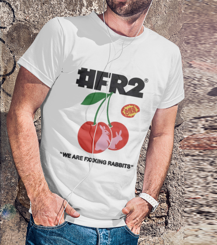 FR2 Cherry Rabbits "We Are Fxxking Rabbits" Red T-Shirt