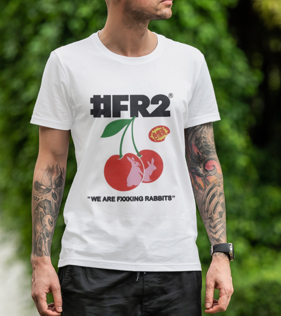 FR2 Cherry Rabbits "We Are Fxxking Rabbits" Red T-Shirt