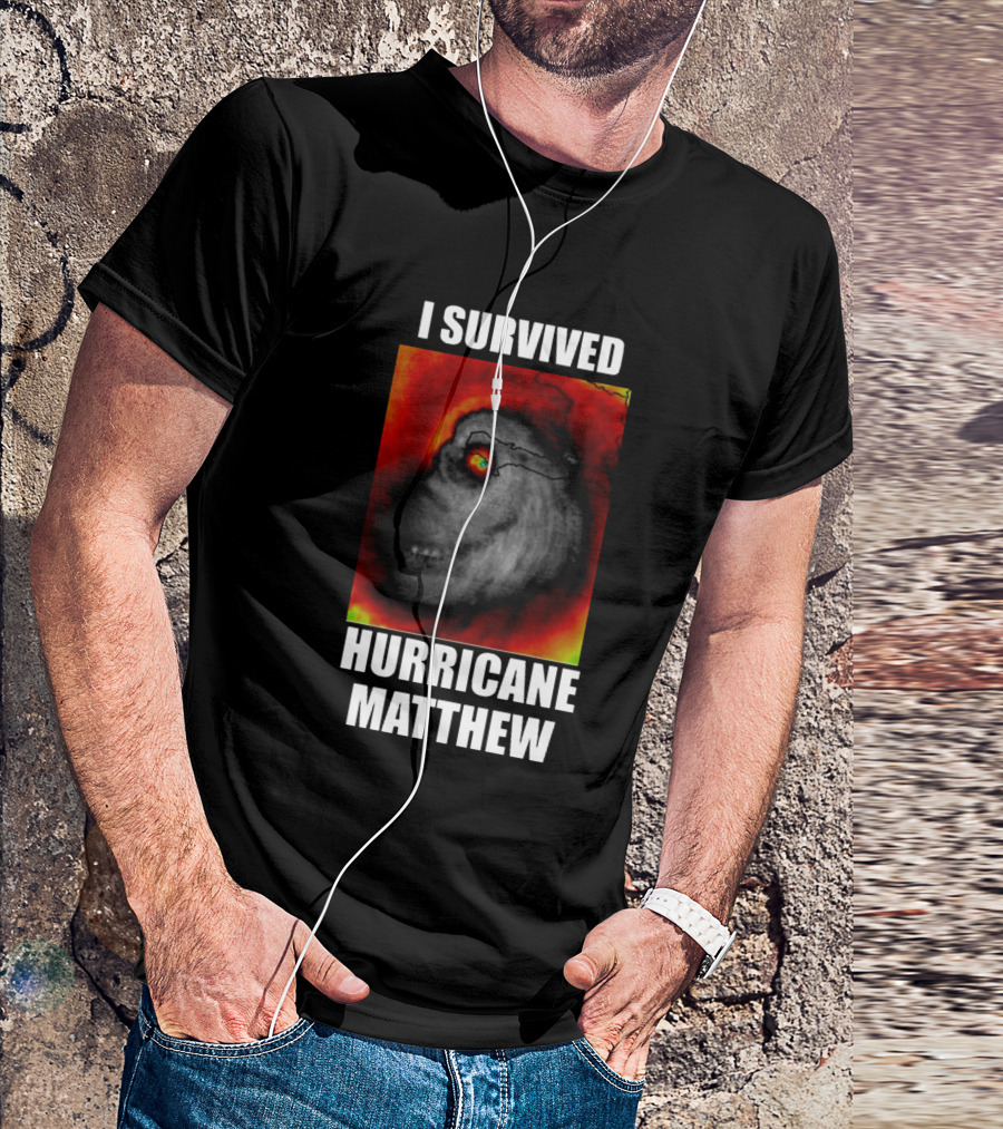 I Survived Hurricane Matthew Weather Satellite T-Shirt