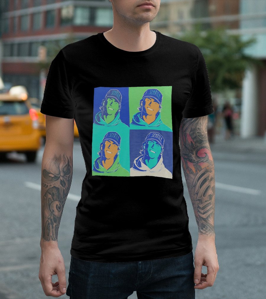 Bryan Woo Seattle Mariners Pop Art MLB Baseball T-Shirt
