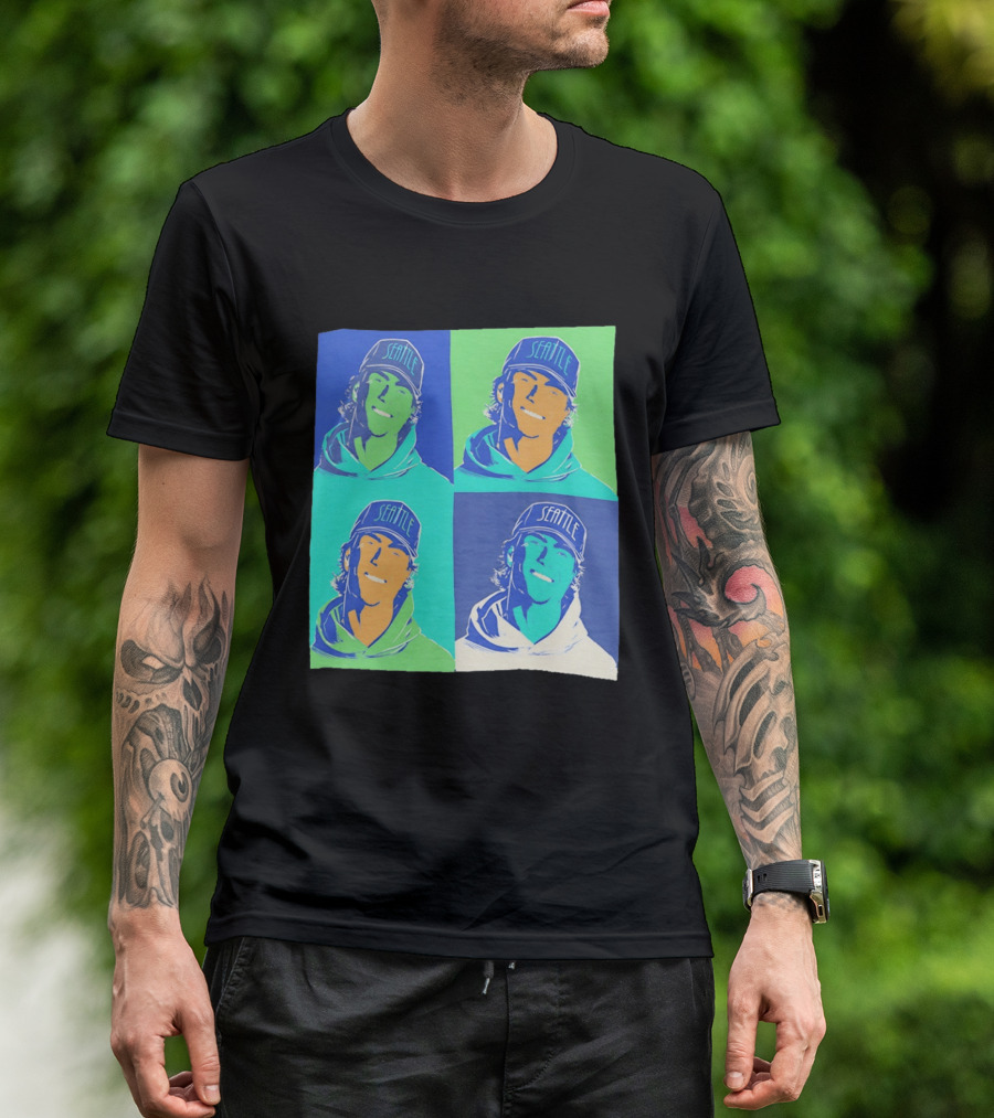 Bryan Woo Seattle Mariners Pop Art MLB Baseball T-Shirt