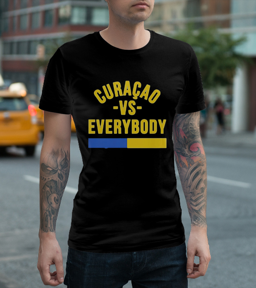 Curaçao VS Everybody Caribbean Island Pride Yellow Blue T-Shirt