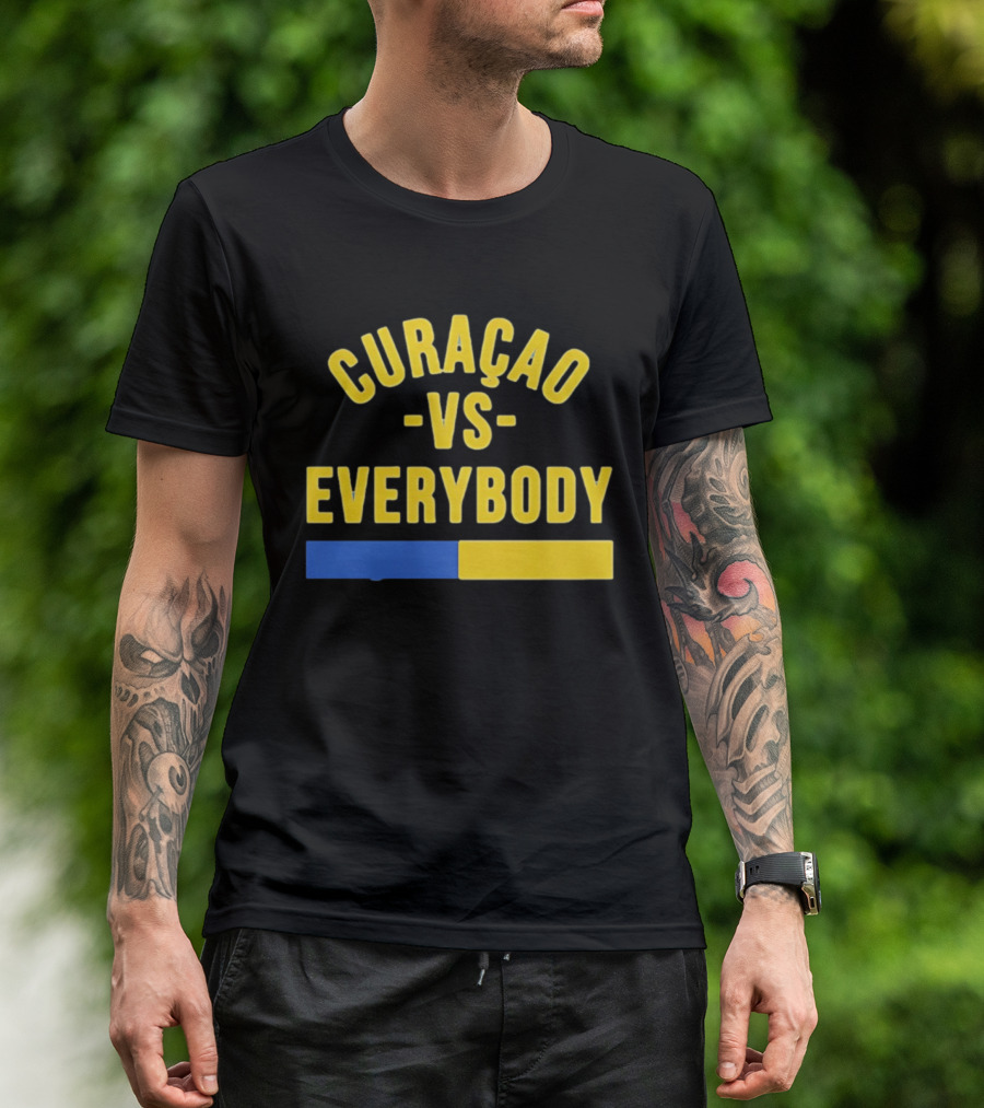 Curaçao VS Everybody Caribbean Island Pride Yellow Blue T-Shirt
