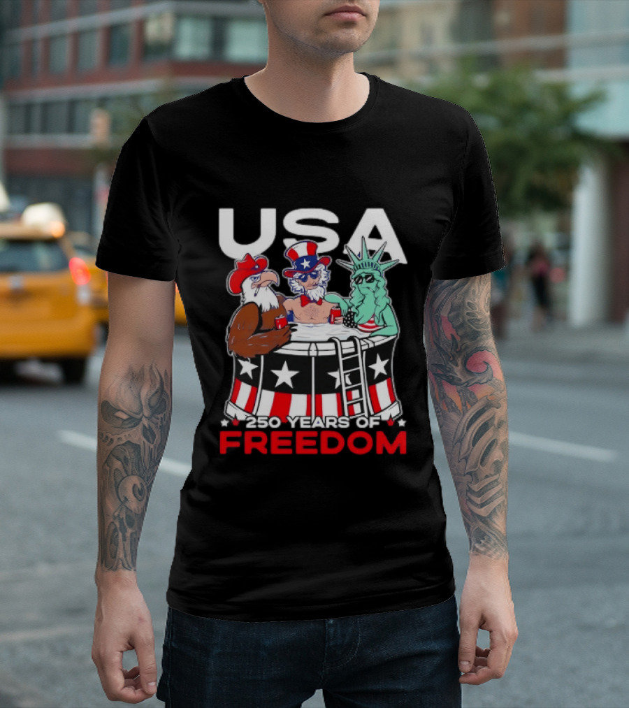 USA Eagle Uncle Sam Statue Of Liberty 250 Years Of Freedom T-Shirt