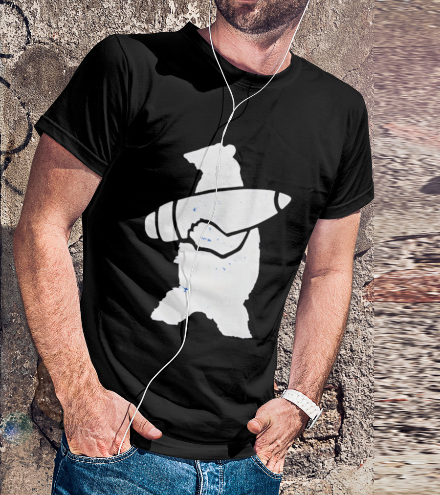 Bear Holding Artillery Shell Military Corporal T-Shirt