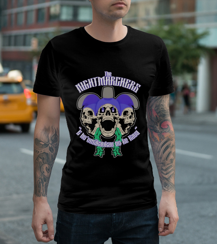 The Nightmarchers Huaka'ipo Skull "E No'Omakaukau No Ke Kaua T-Shirt