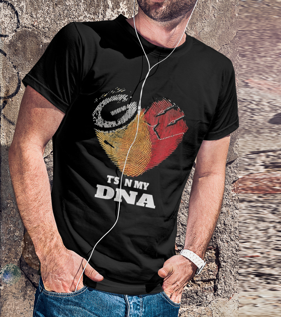 Green Bay Packers Wisconsin Badgers Heart It's In My DNA T-Shirt