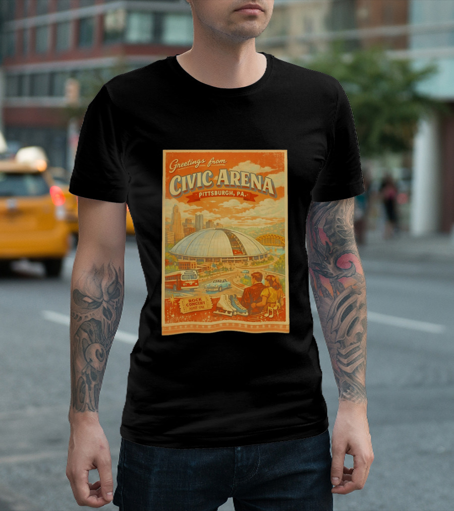 Greetings From Civic Arena Pittsburgh PA Rock Concert Admit One T-Shirt