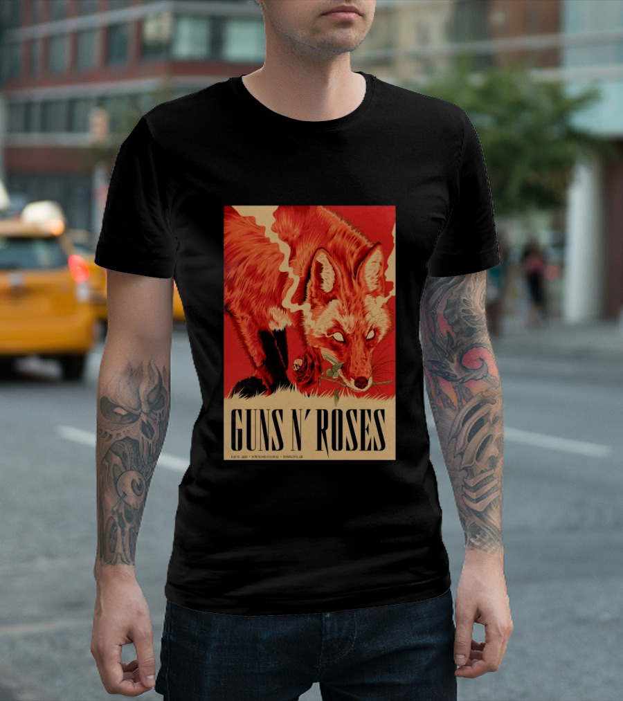 Guns N' Roses Fox With Rose Download Festival June 13 2026 Donington Park Castle Donington Leicestershire T-Shirt