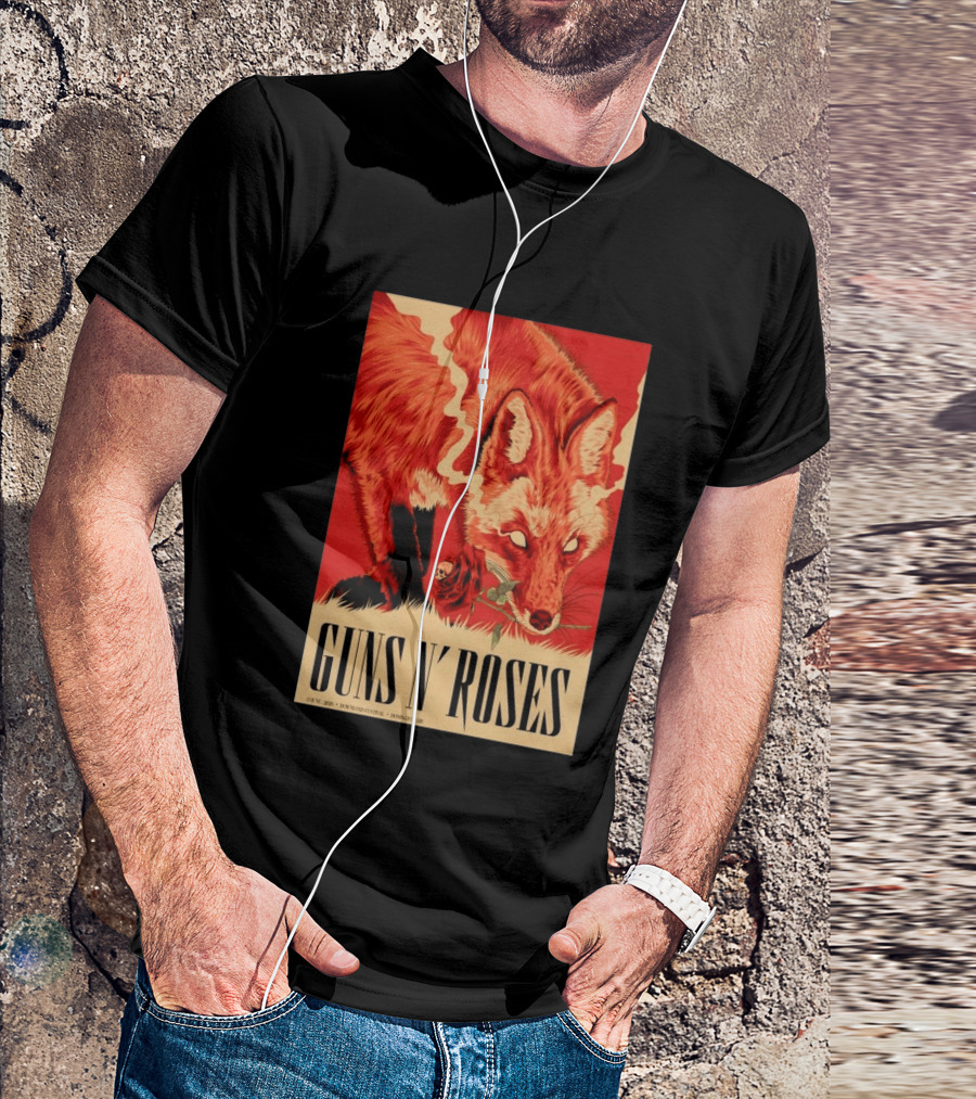 Guns N' Roses Fox With Rose Download Festival June 13 2026 Donington Park Castle Donington Leicestershire T-Shirt