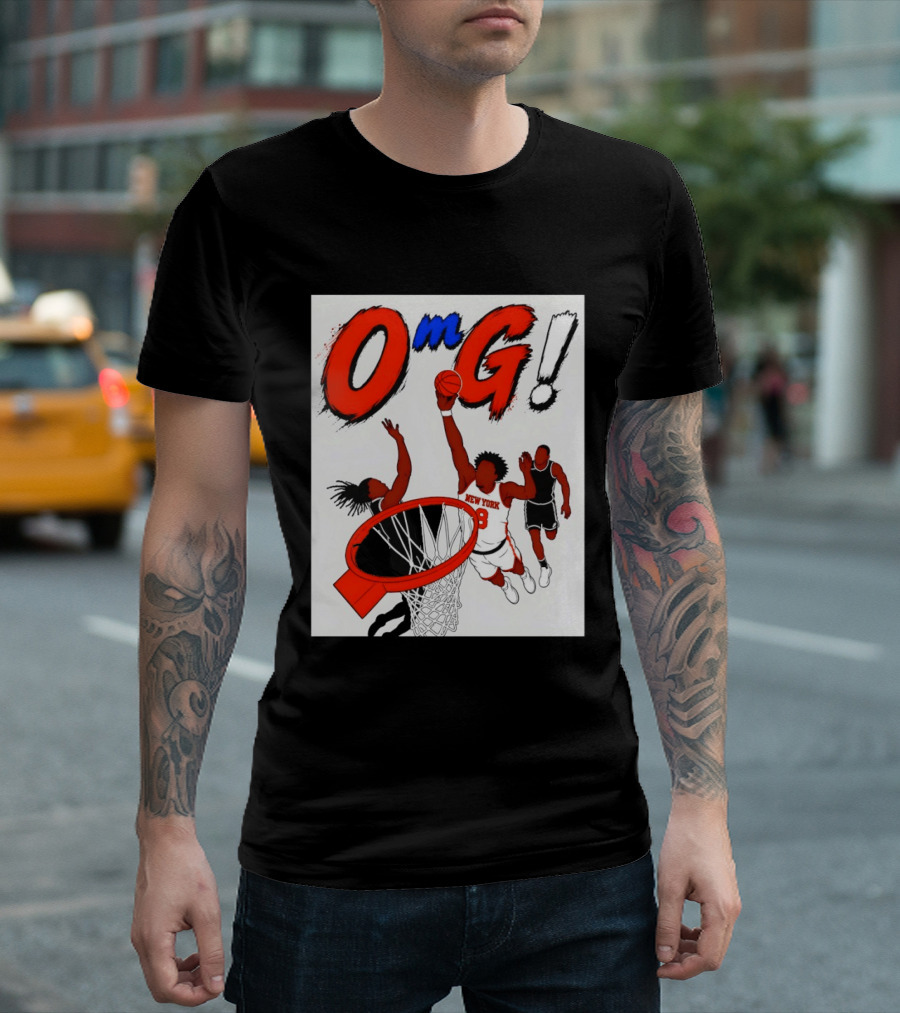 OMG OG Anunoby New York Knicks Dunking NBA 2026 Cartoon T-Shirt