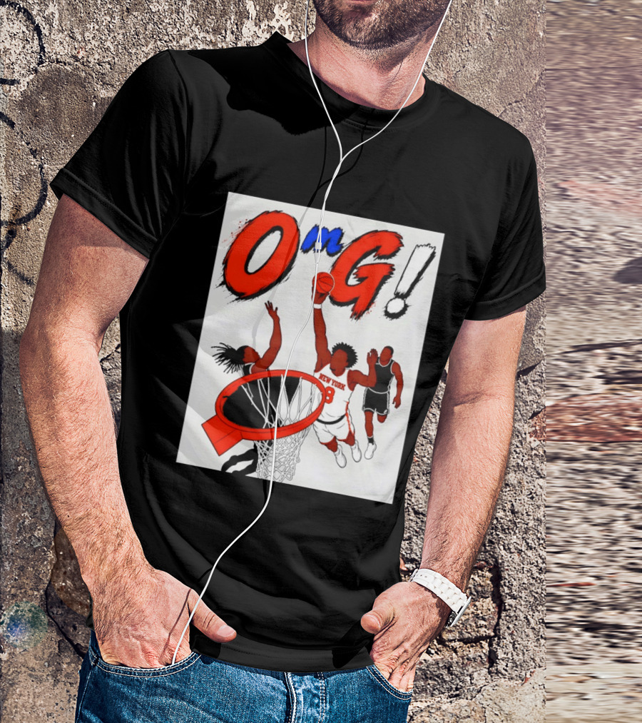 OMG OG Anunoby New York Knicks Dunking NBA 2026 Cartoon T-Shirt