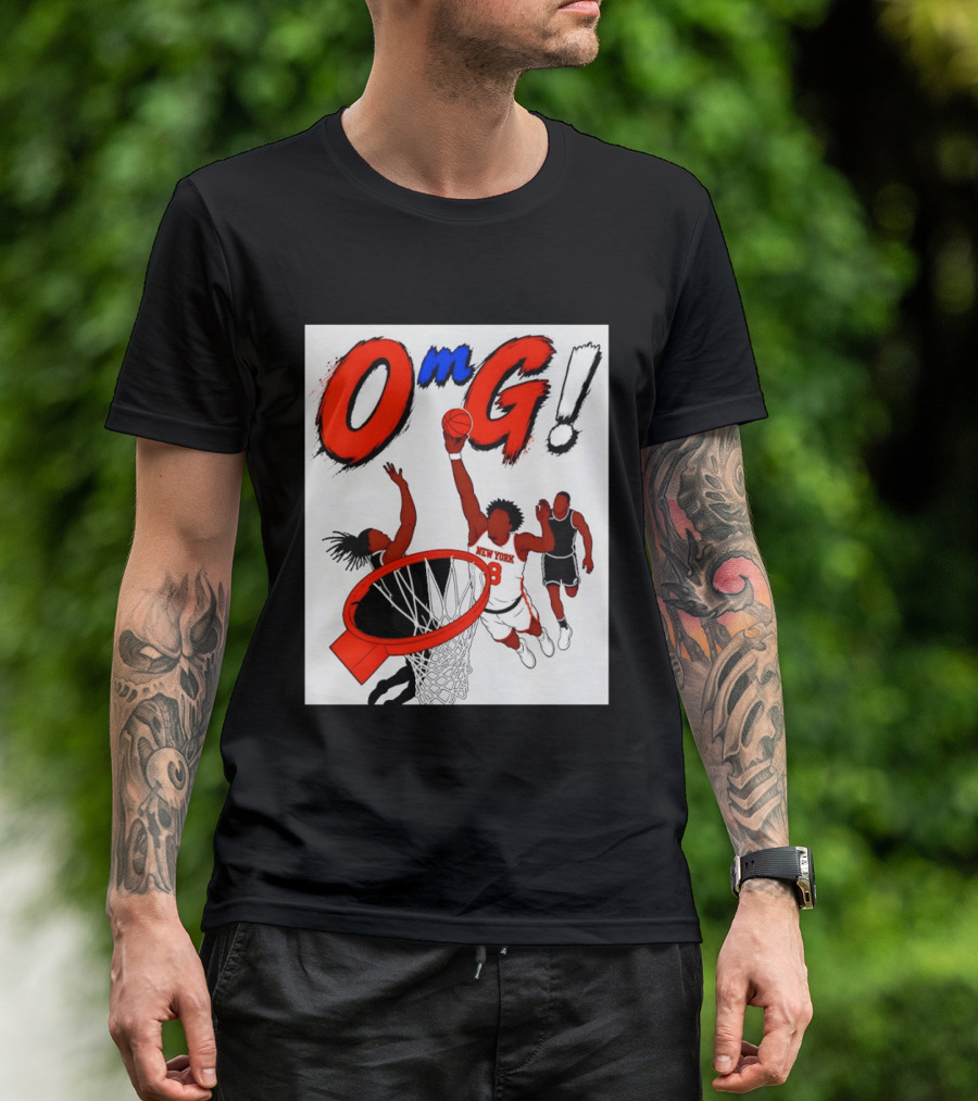 OMG OG Anunoby New York Knicks Dunking NBA 2026 Cartoon T-Shirt