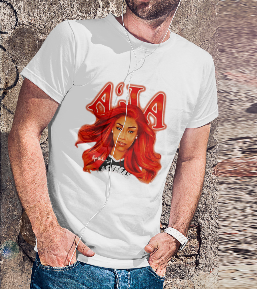 A'ja Wilson Aces Las Vegas Playa Society T-Shirt