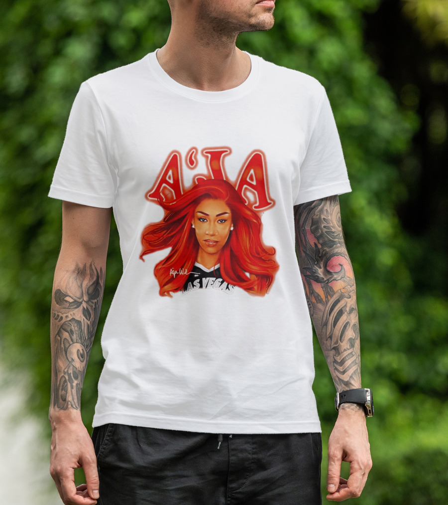 A'ja Wilson Aces Las Vegas Playa Society T-Shirt