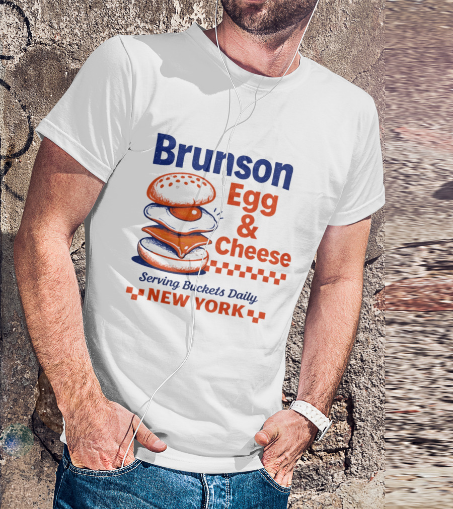 Brunson Egg & Cheese Serving Buckets Daily New York Knicks NBA T-Shirt