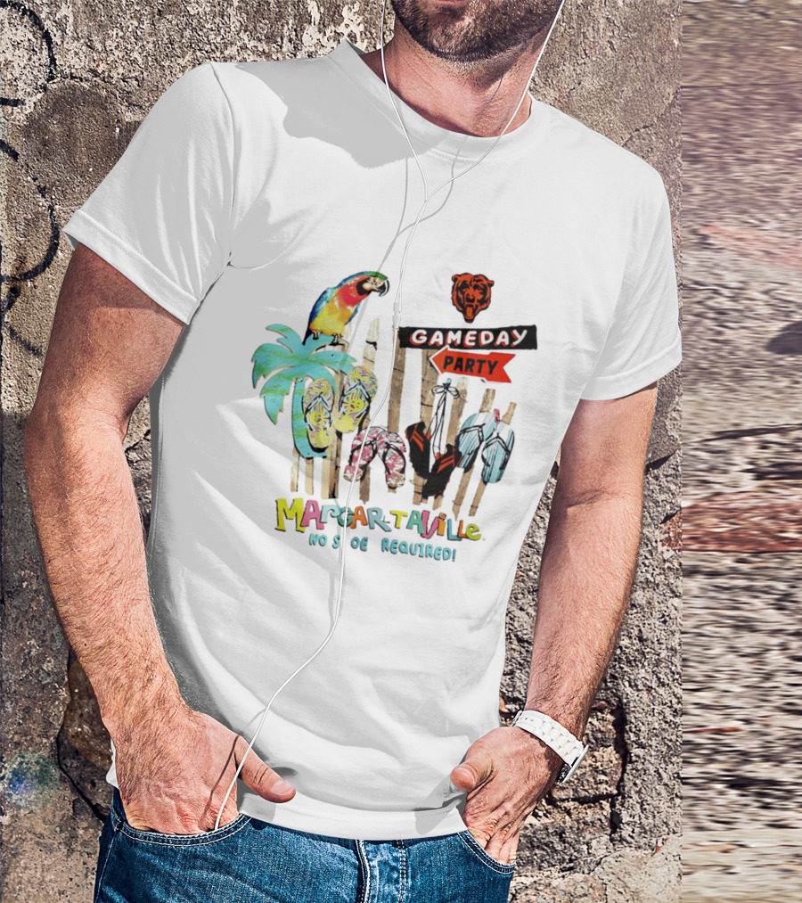 Chicago Bears Margaritaville Gameday Party No Shoes Required T-Shirt