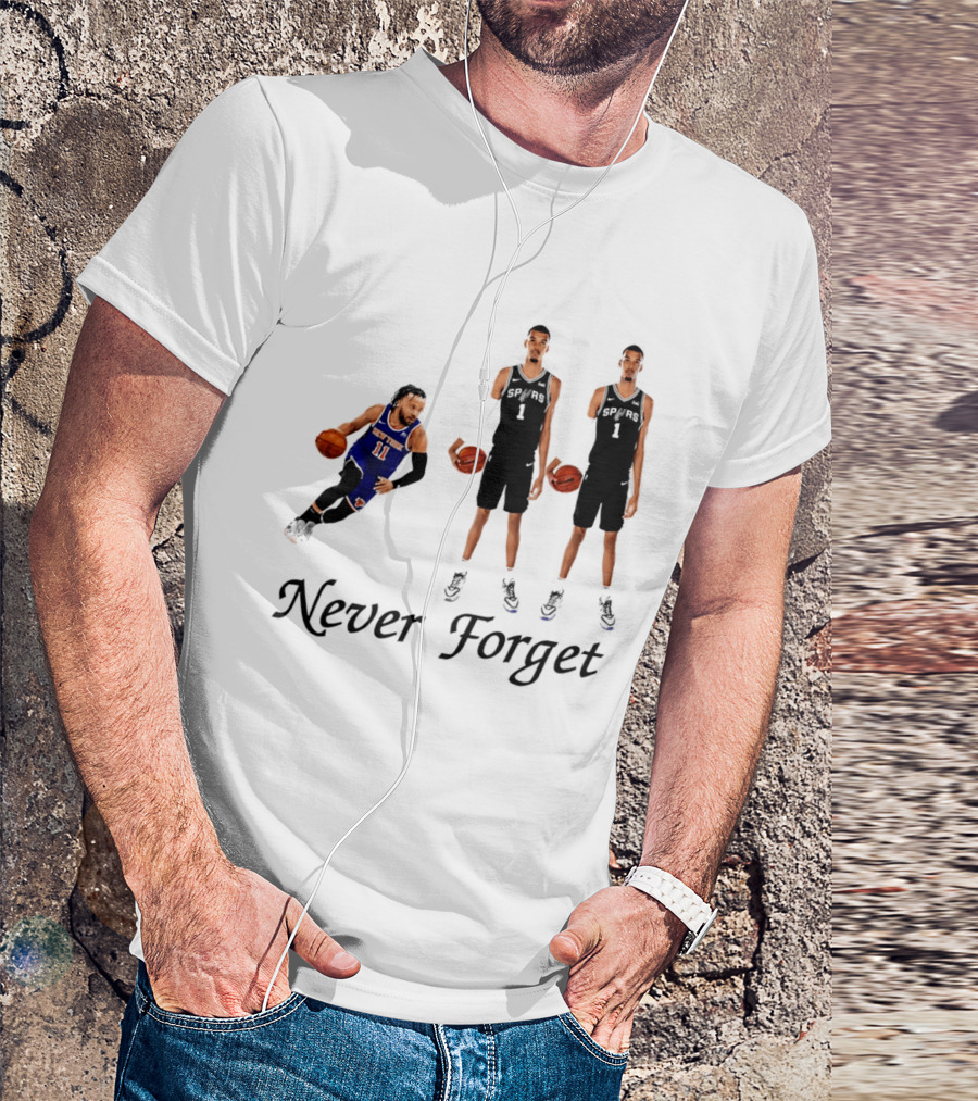 Jalen Brunson 11 Victor Wembanyama 1 Never Forget T-Shirt