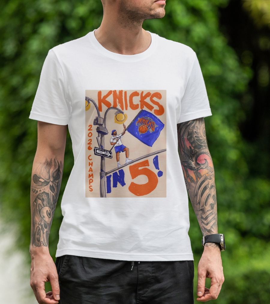Jalen Brunson New York Knicks 2026 Champs Knicks In 5 Basketball Team T-Shirt