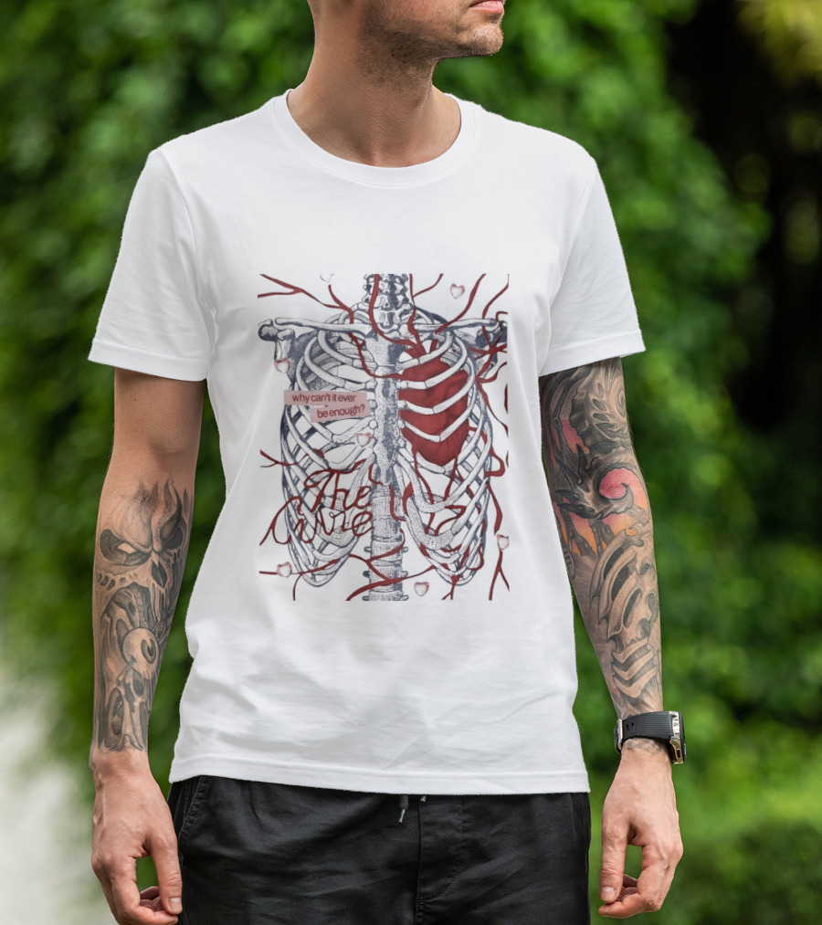 Olivia Rodrigo The Cure Why Can't I Ever Be Enough Skeleton Ribs Heart T-Shirt