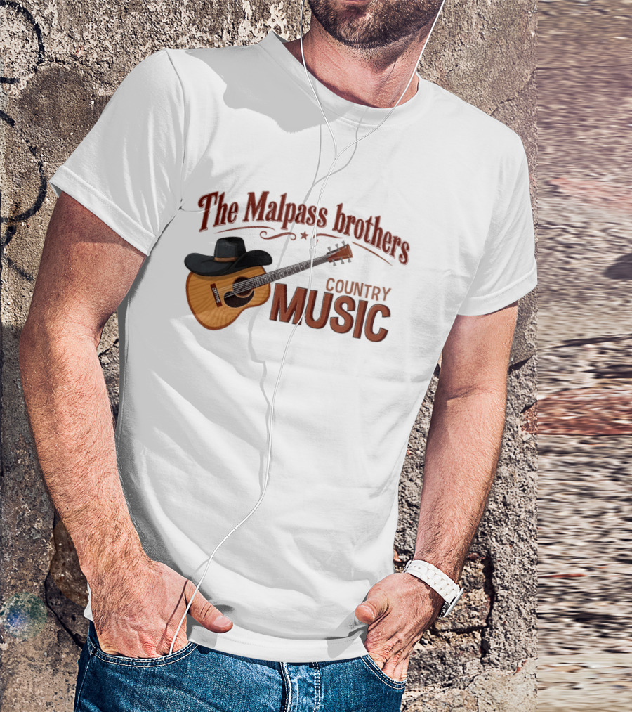 The Malpass Brothers Country Music Guitar And Cowboy Hat T-Shirt