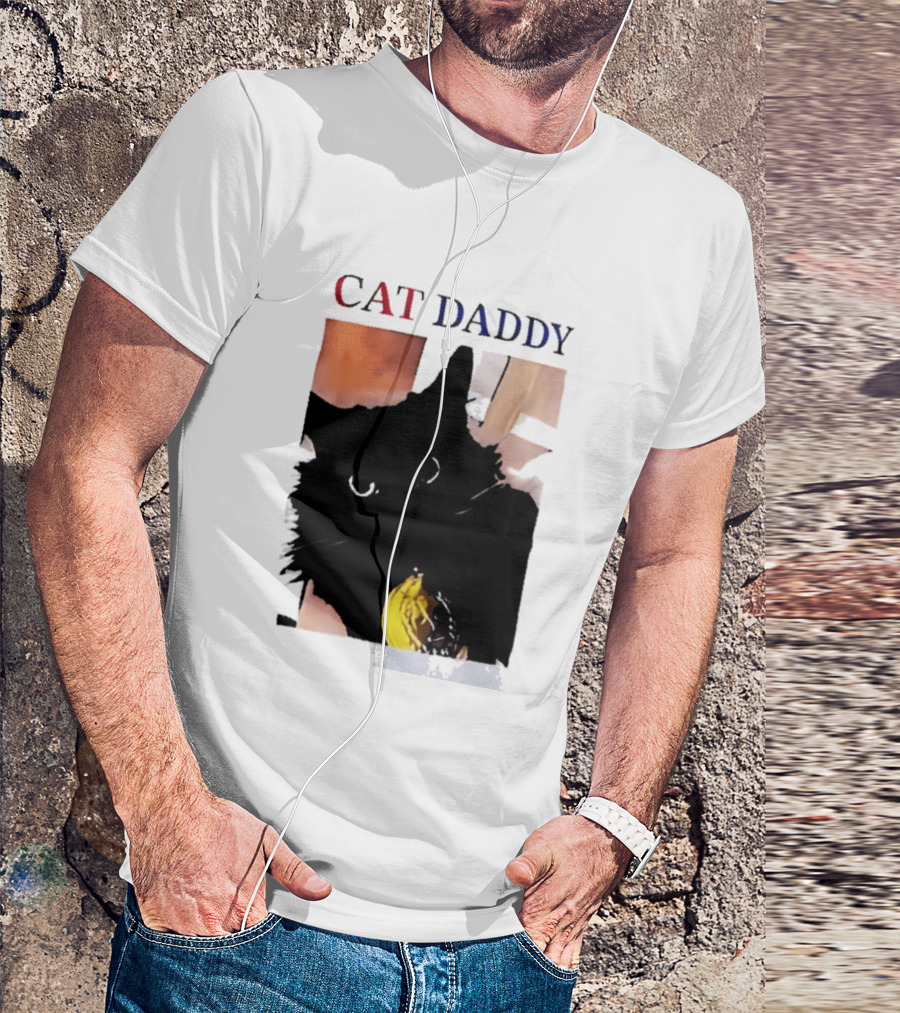 Cat Daddy Black Cat Image With Yellow Banana Accessory T-Shirt
