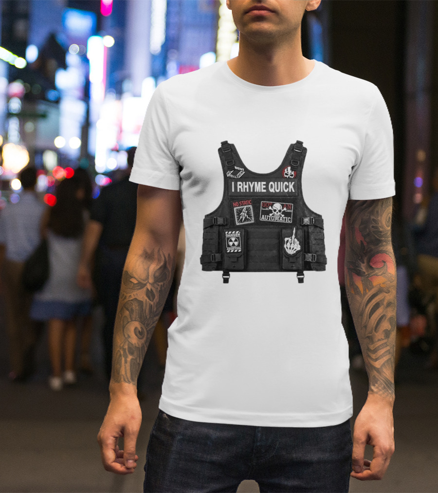 Hellbent Records I Rhyme Quick No Static Got An Automatic Danger Addiction T-Shirt