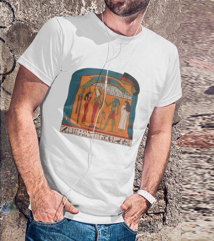 Panel Of Tabakenkhonsu Egyptian Hieroglyphs And Deities T-Shirt