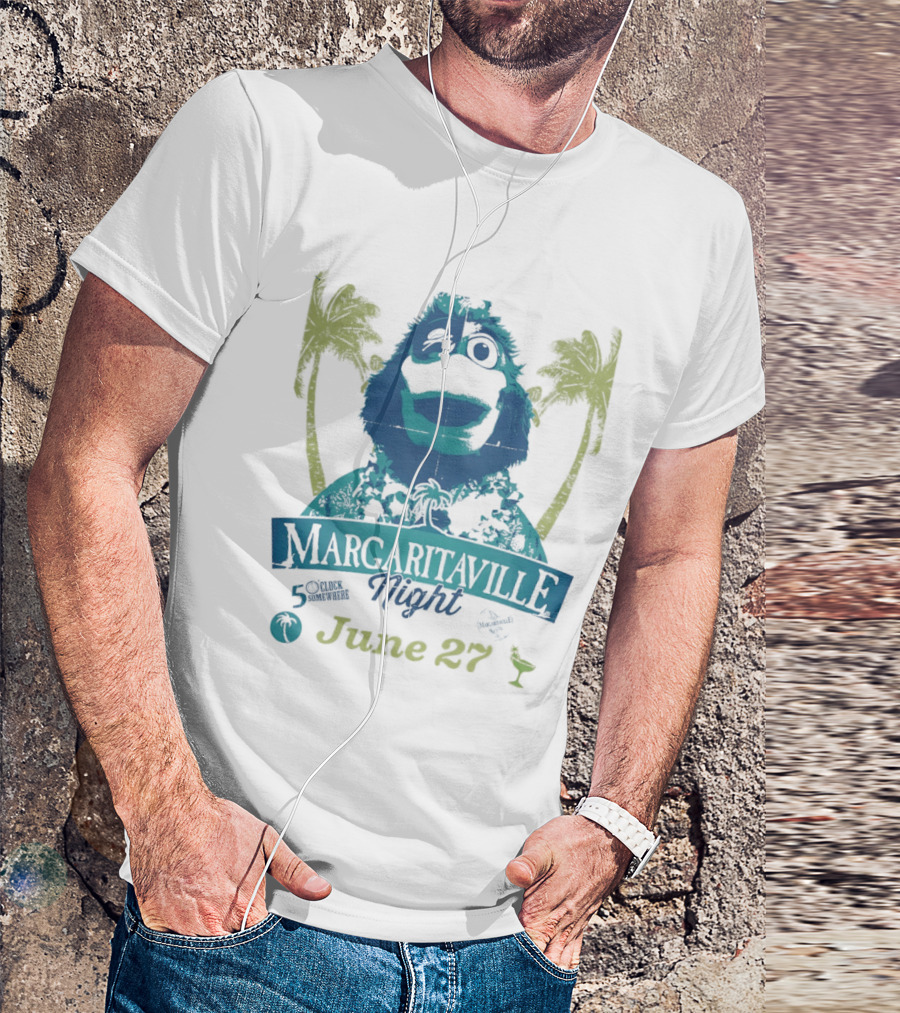 Philly Phanatic Margaritaville Night 5 O' Somewhere June 27 Palm Trees T-Shirt