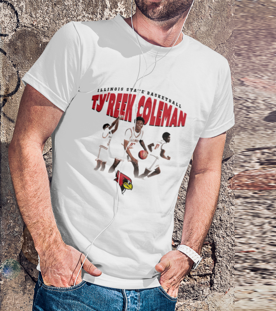 Illinois State Basketball Ty'Reek Coleman Redbirds T-Shirt