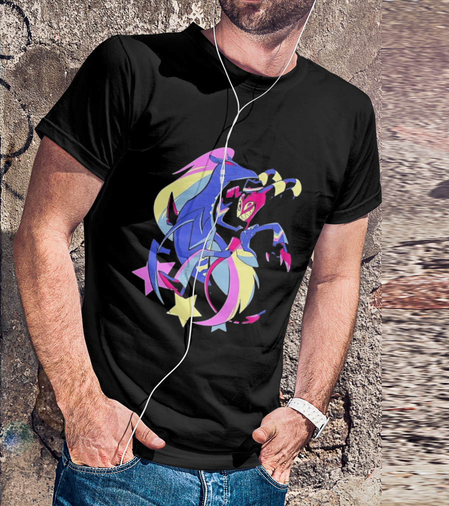 Blitz And Stolas Helluva Boss Neon Aesthetic Stars T-Shirt
