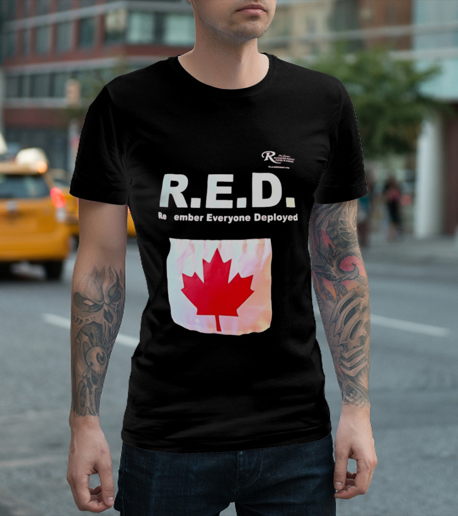 R.E.D. Remember Everyone Deployed Canadian Maple Leaf T-Shirt