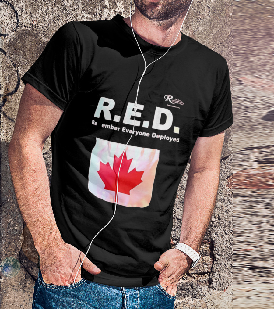 R.E.D. Remember Everyone Deployed Canadian Maple Leaf T-Shirt