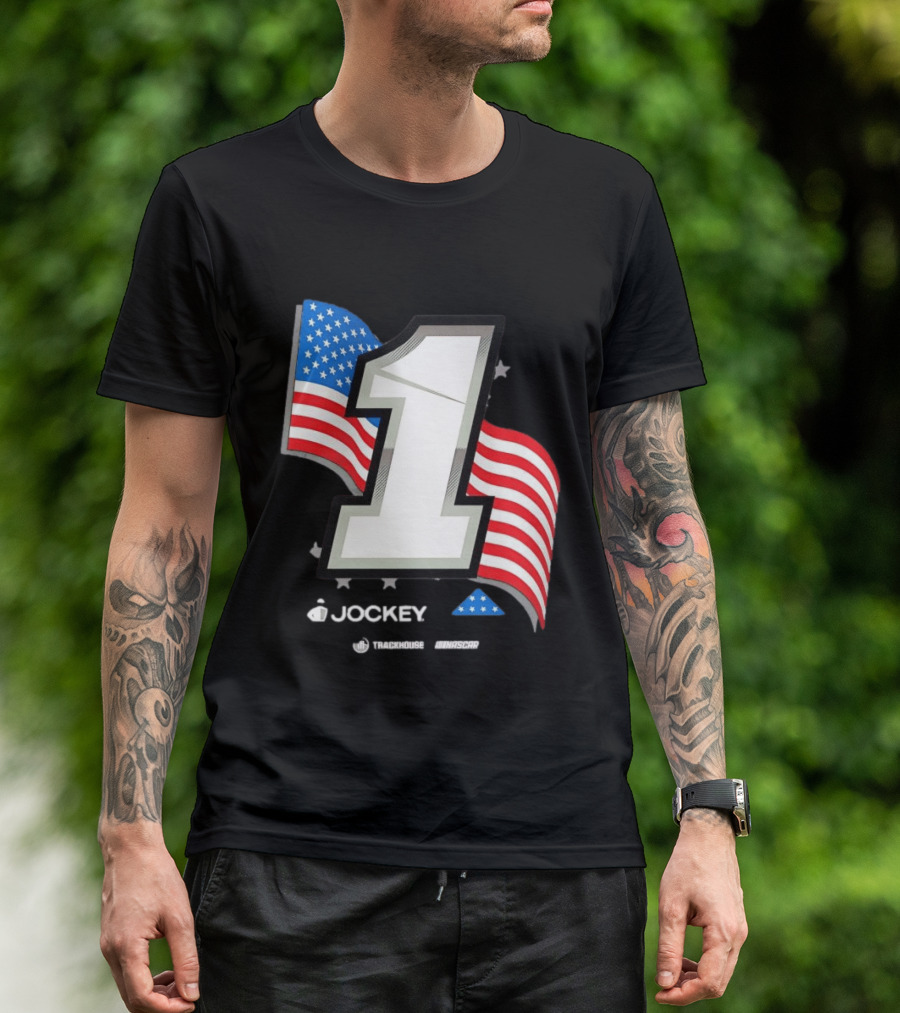 Ross Chastain 1 Jockey Folds Of Honor American Flag Trackhouse NASCAR Racing T-Shirt