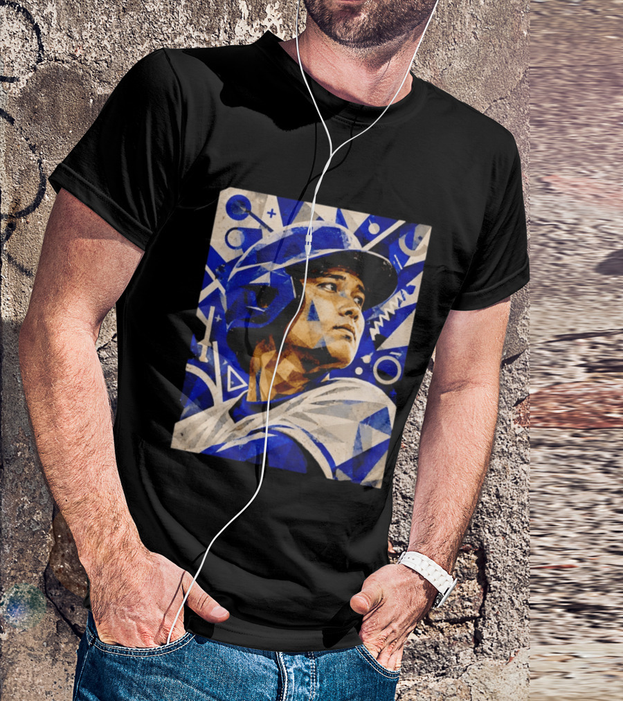 Shohei Ohtani Los Angeles Dodgers Geometric Blue Abstract Baseball T-Shirt