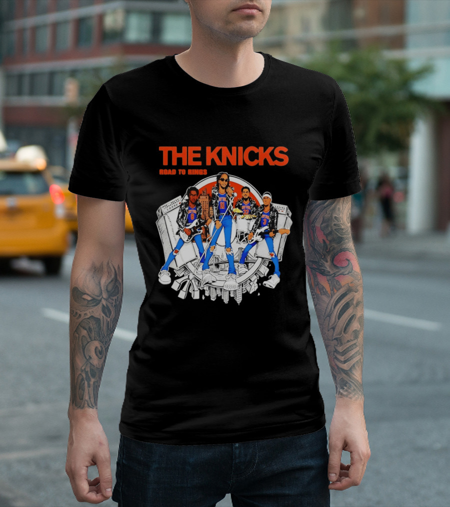 THE KNICKS Players Rock Road To Rings New York Knicks T-Shirt