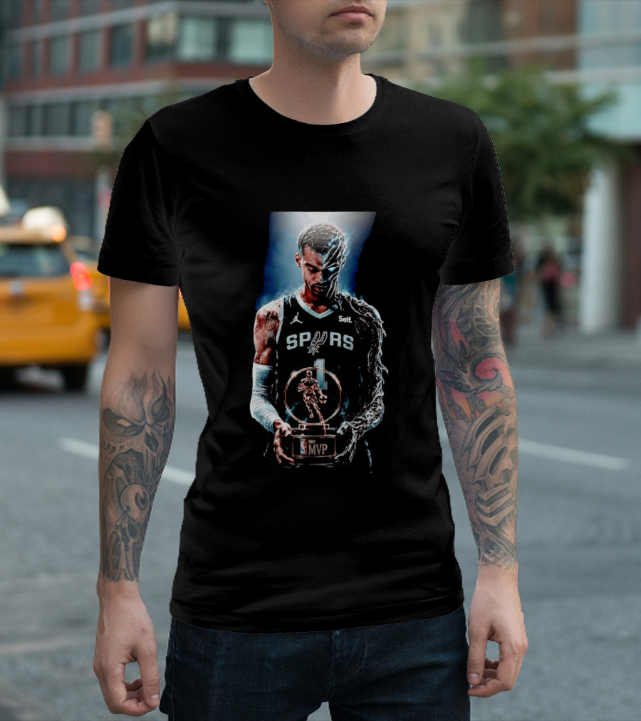 Victor Wembanyama San Antonio Spurs NBA MVP Self Number 1 Basketball Star T-Shirt