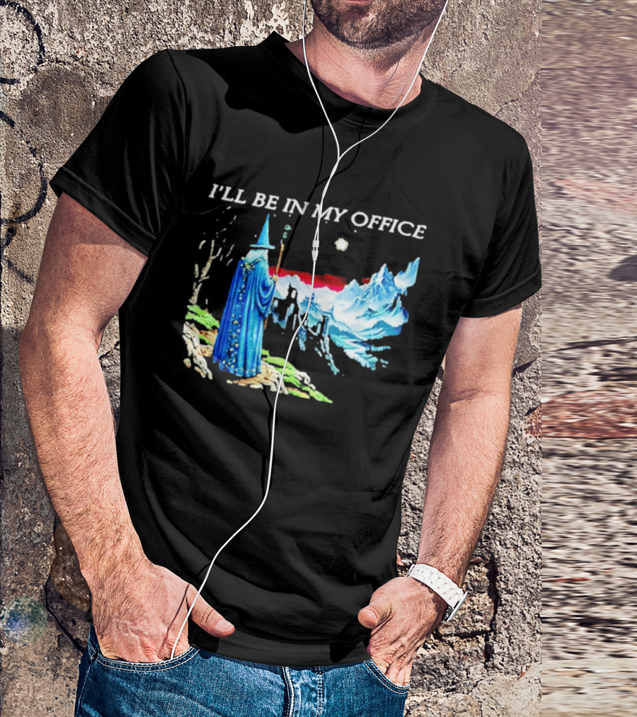 I'll Be In My Office Wizard Fantasy Castle Scene T-Shirt