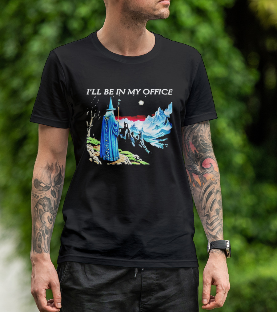 I'll Be In My Office Wizard Fantasy Castle Scene T-Shirt