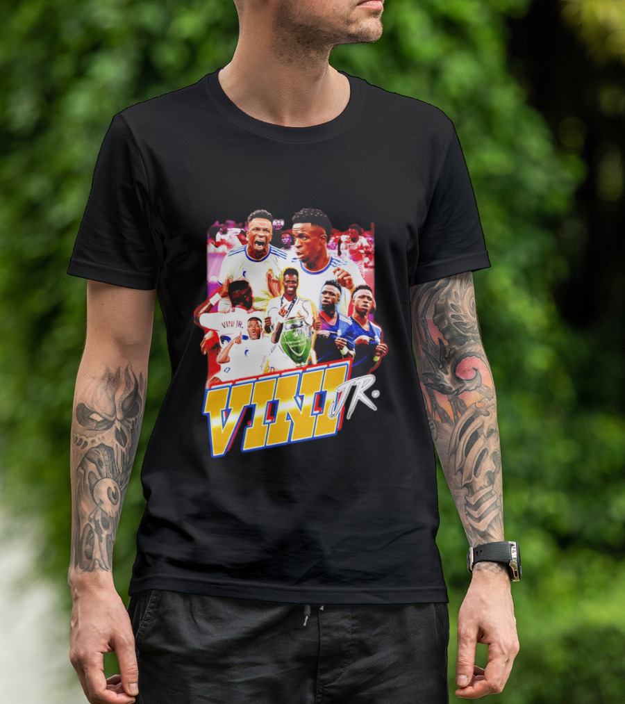 Vini Jr Vinicius Junior Real Madrid Football Collage T-Shirt