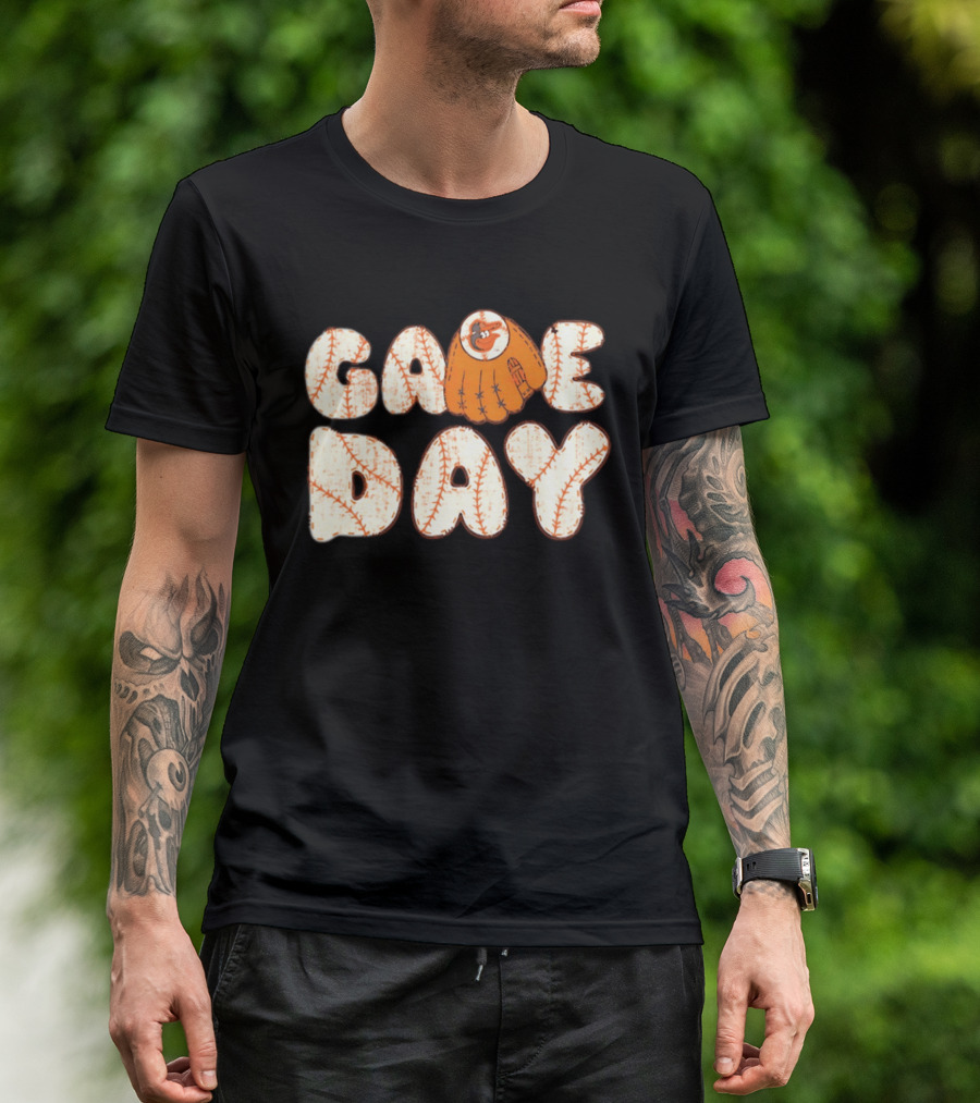 Baltimore Orioles Game Day Baseball Glove MLB T-Shirt