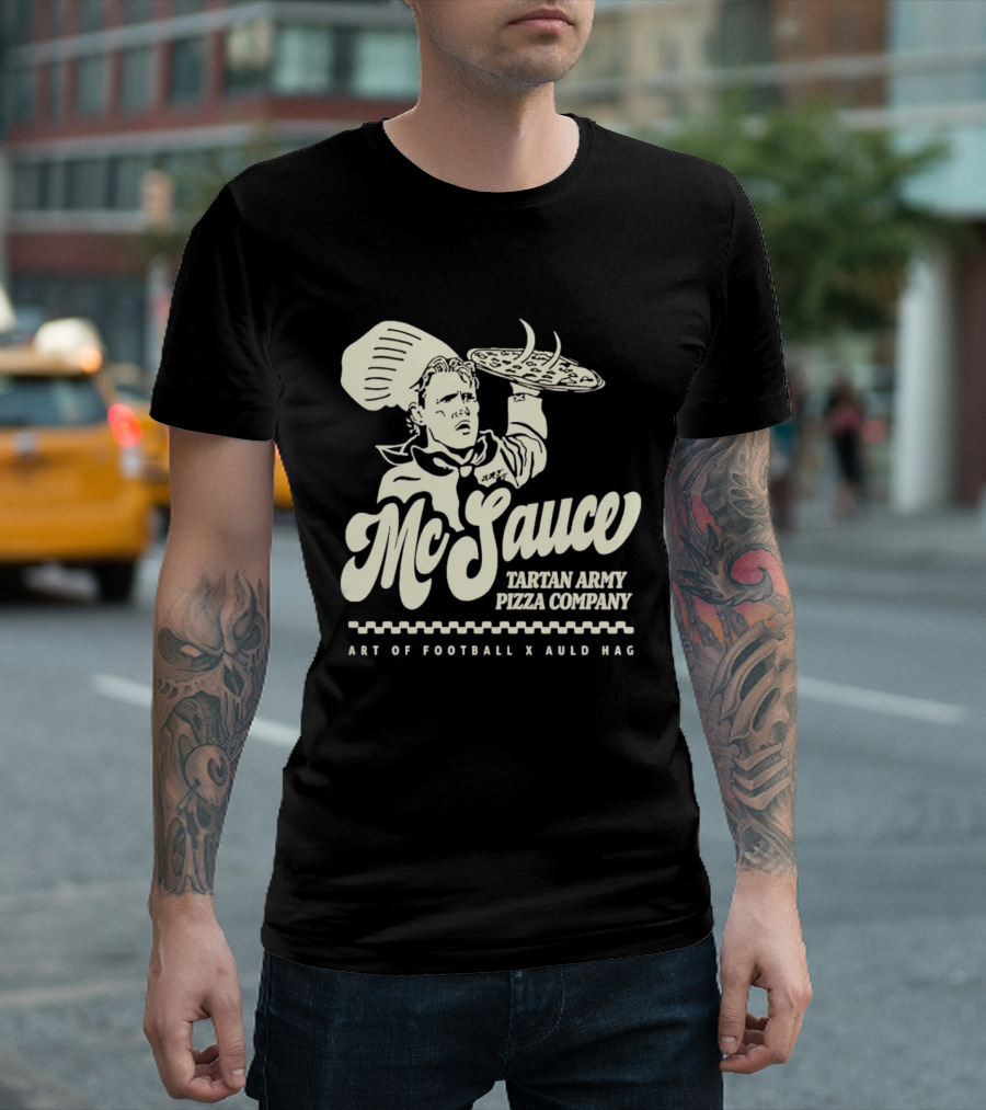 McSauce Tartan Army Pizza Company Art Of Football X Auld Hag T-Shirt