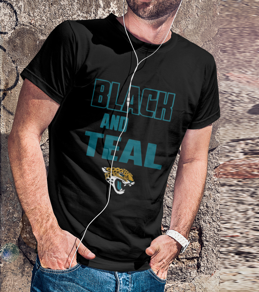Jaguars Black And Teal Blanket With Iconic Jaguar T-Shirt