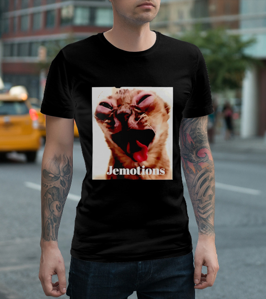 Jemotions Cat Funny Kitten Face Hilarious Expression T-Shirt