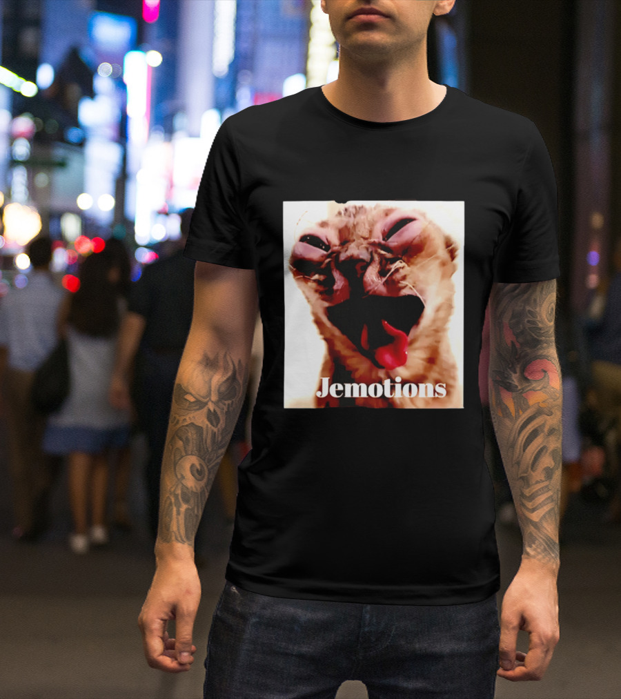 Jemotions Cat Funny Kitten Face Hilarious Expression T-Shirt